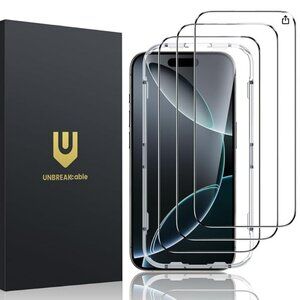 UNBREAKcable 3-Pack Screen Protector for iPhone 16 Pro Max [Military Grade Shatt